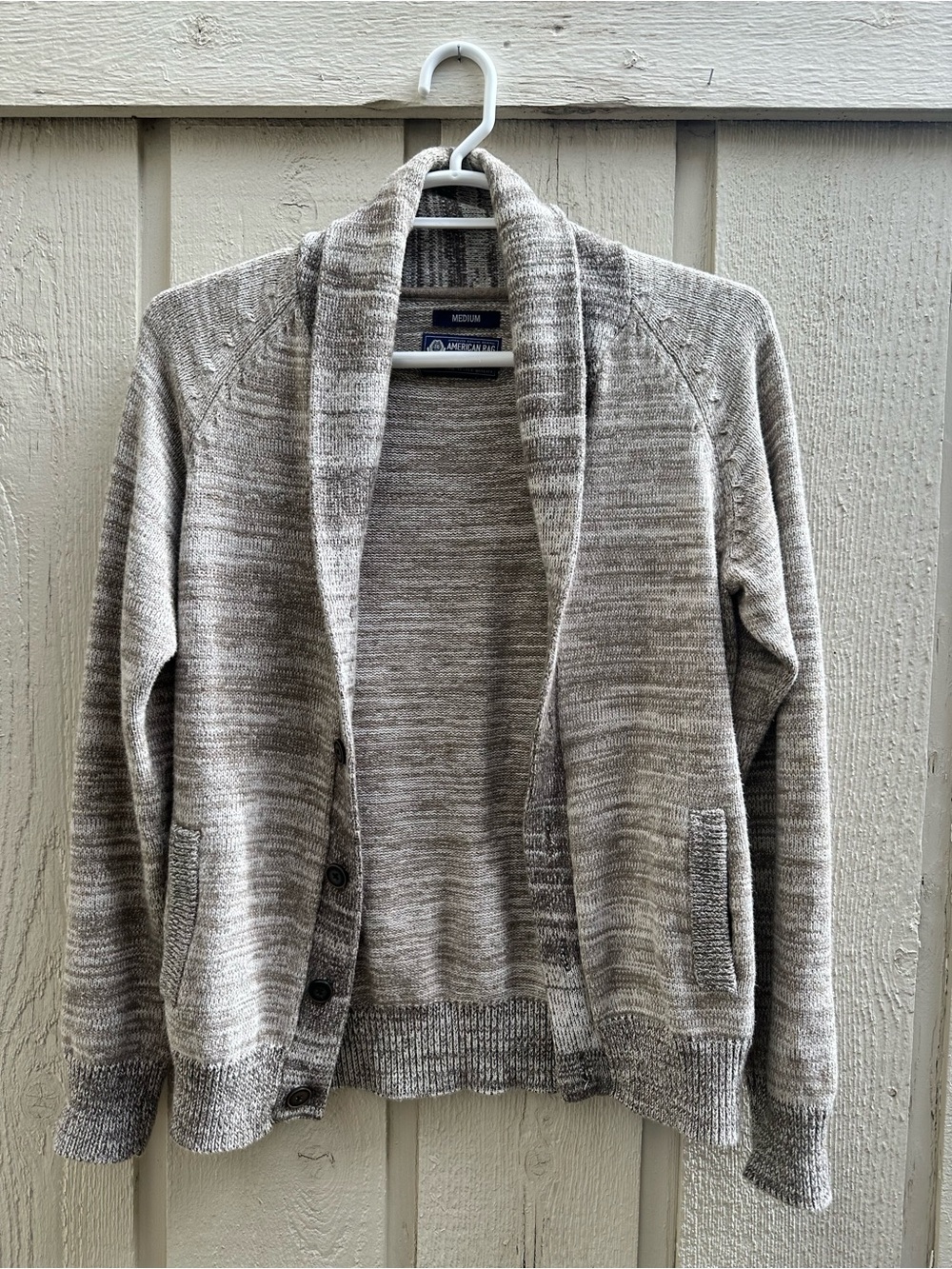 American Rag Men's Shawl Collar Cardigan - Heather Taupe